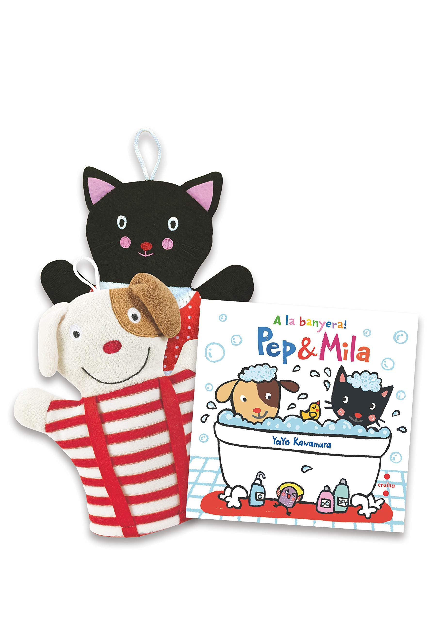 Libro: Pep i Mila. Lot A la banyera! Llibre + manyoples: Pack amb una manyopla de bany