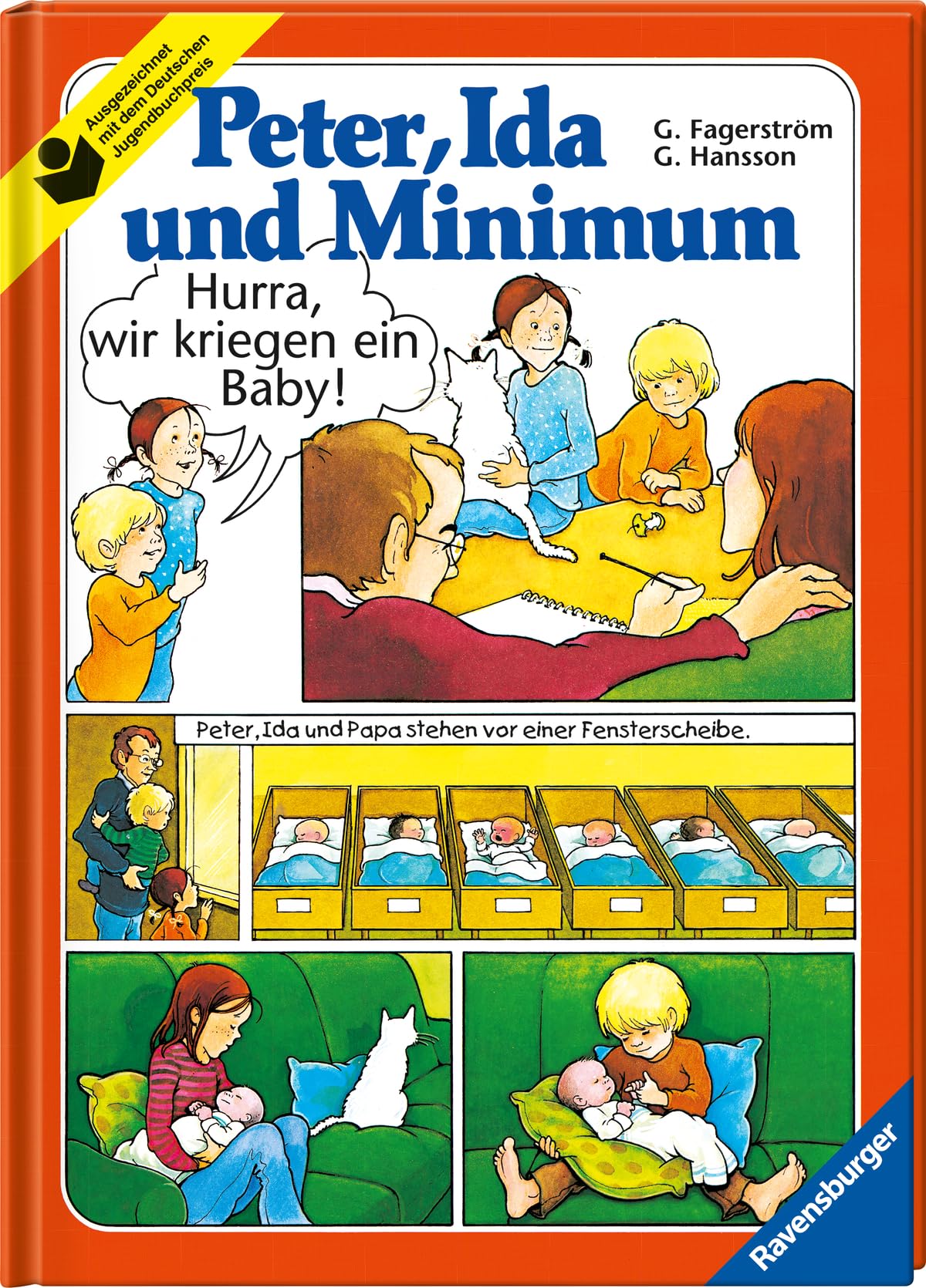 Libro: Peter, Ida und Minimum. Familie Lindström bekommt ein Baby. ( Ab 6 J.).