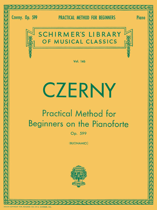 Carl czerny : practical method for beginners, op. 599 - op. 599 (buonamici) - piano - recueil