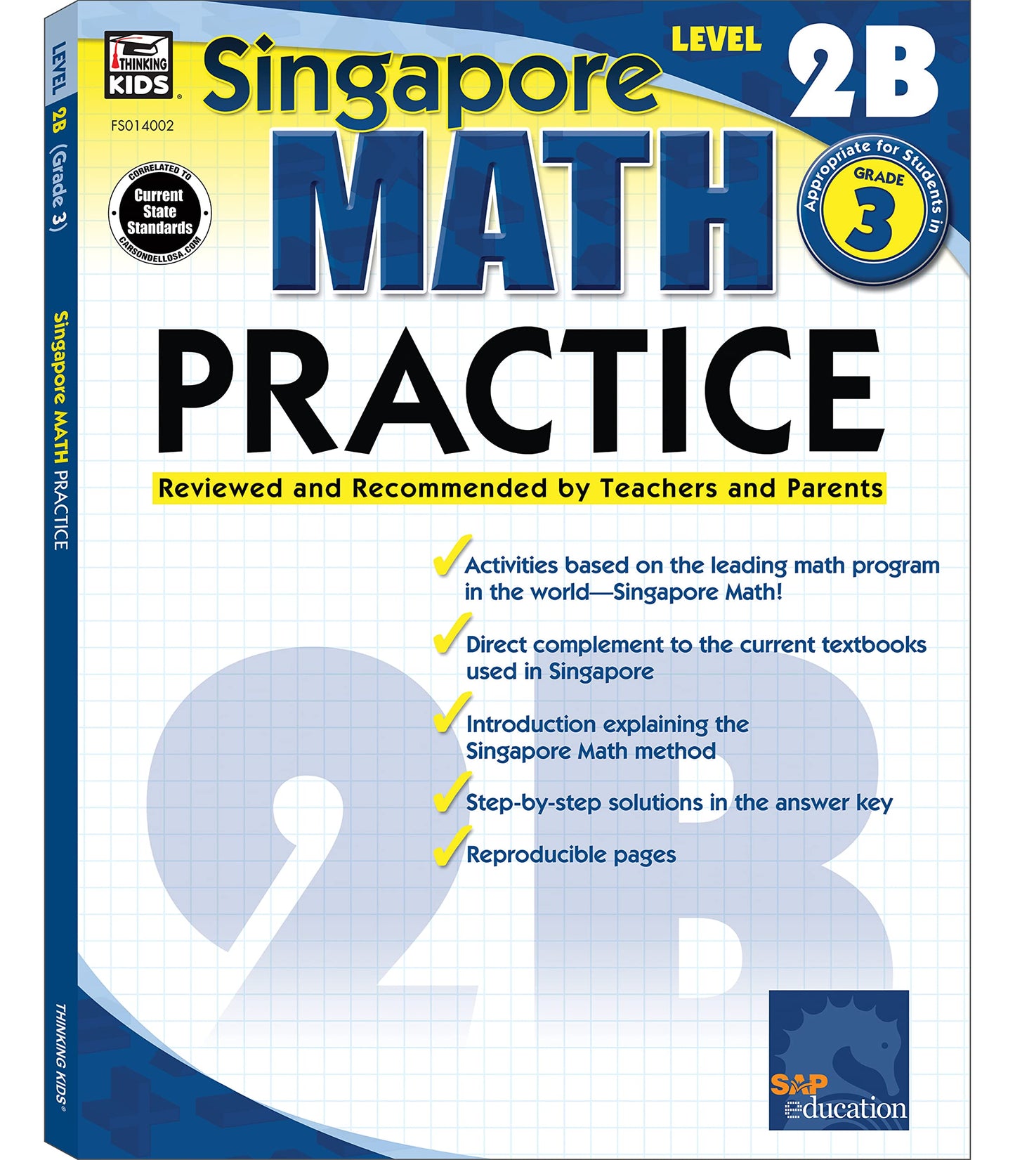 Libro: Singapore Math – Level 2B Math Practice Workbook for 3rd Grade, Paperback, Ages 8–9 with Answer Key