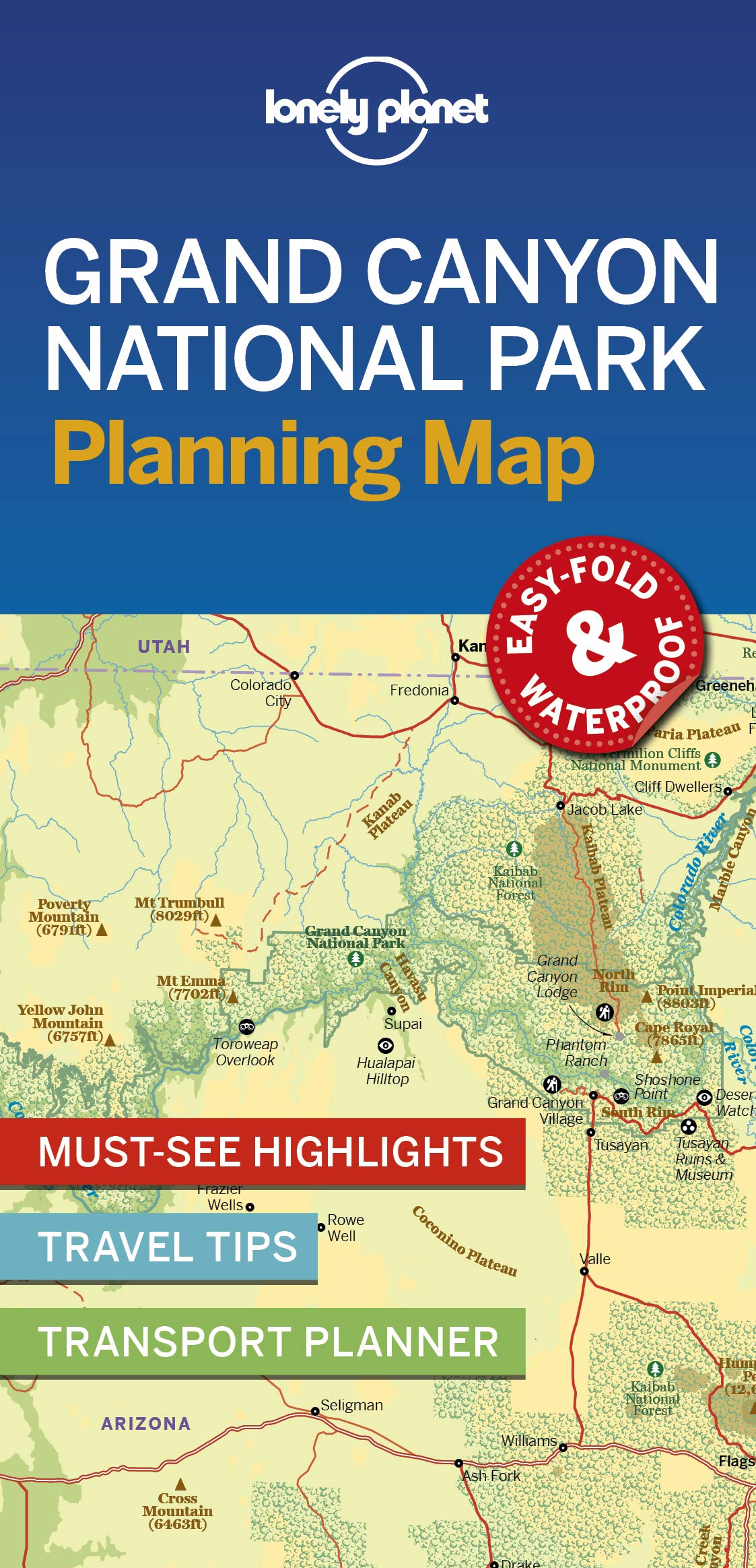 Libro: Lonely Planet Grand Canyon National Park Planning Map [Idioma Inglés]