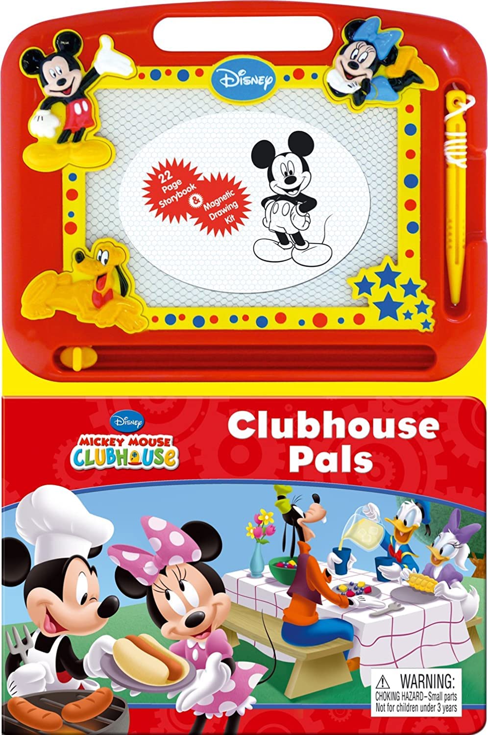 Libro: Disney Mickey Mouse Clubhouse Pals Read & Doodle - Learning resources for kids, a magnetic drawing pad, an easy-to-use pen, 22-page board book for reading and drawing
