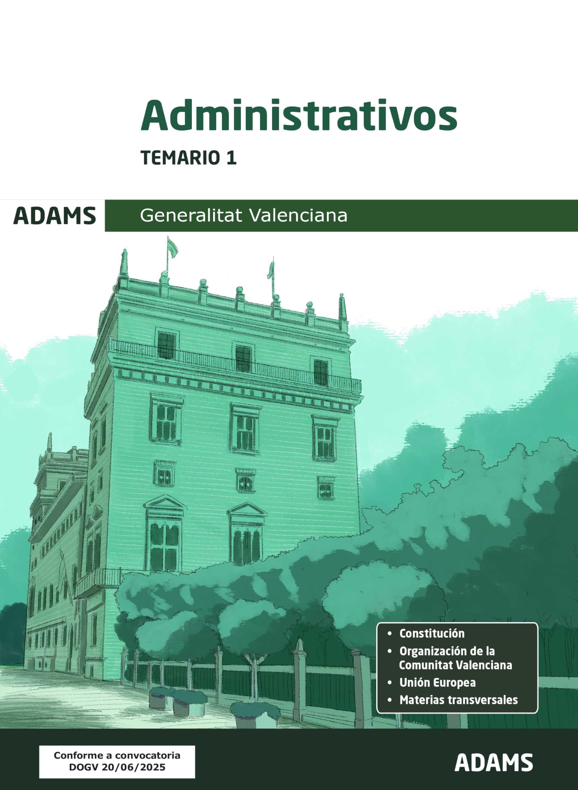 Libro: Temario 1 Administrativos de la Generalitat Valenciana (OPOSICIONES)