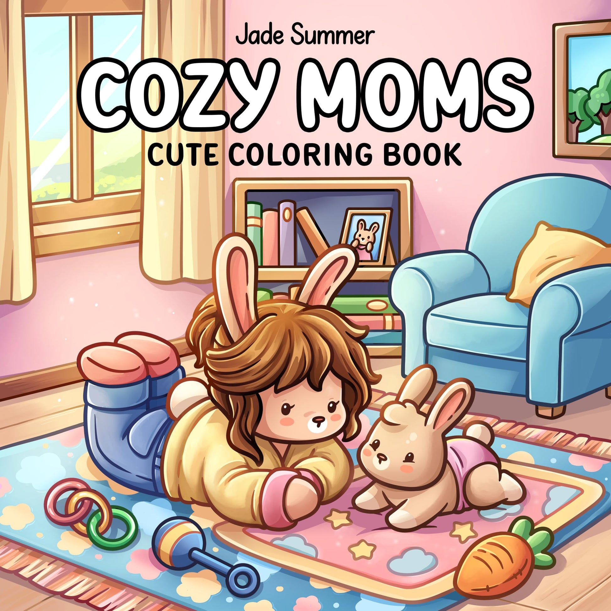 Libro: Cozy Moms: Cute Coloring Book for Adults and Teens with Adorable Characters and Heartwarming Family Moments for Relaxation