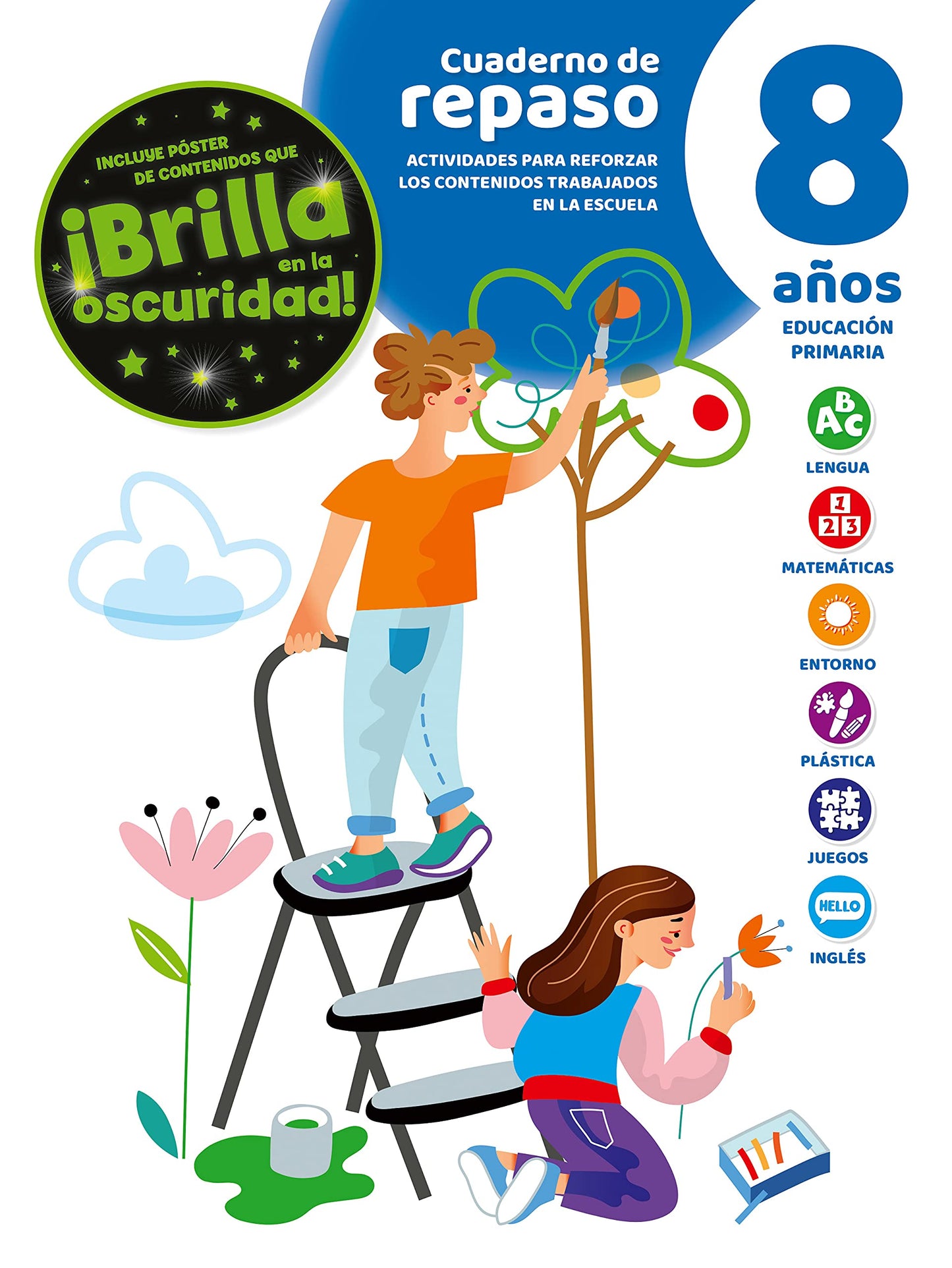 Libro: Cuaderno de repaso poster luminiscente 9 años
