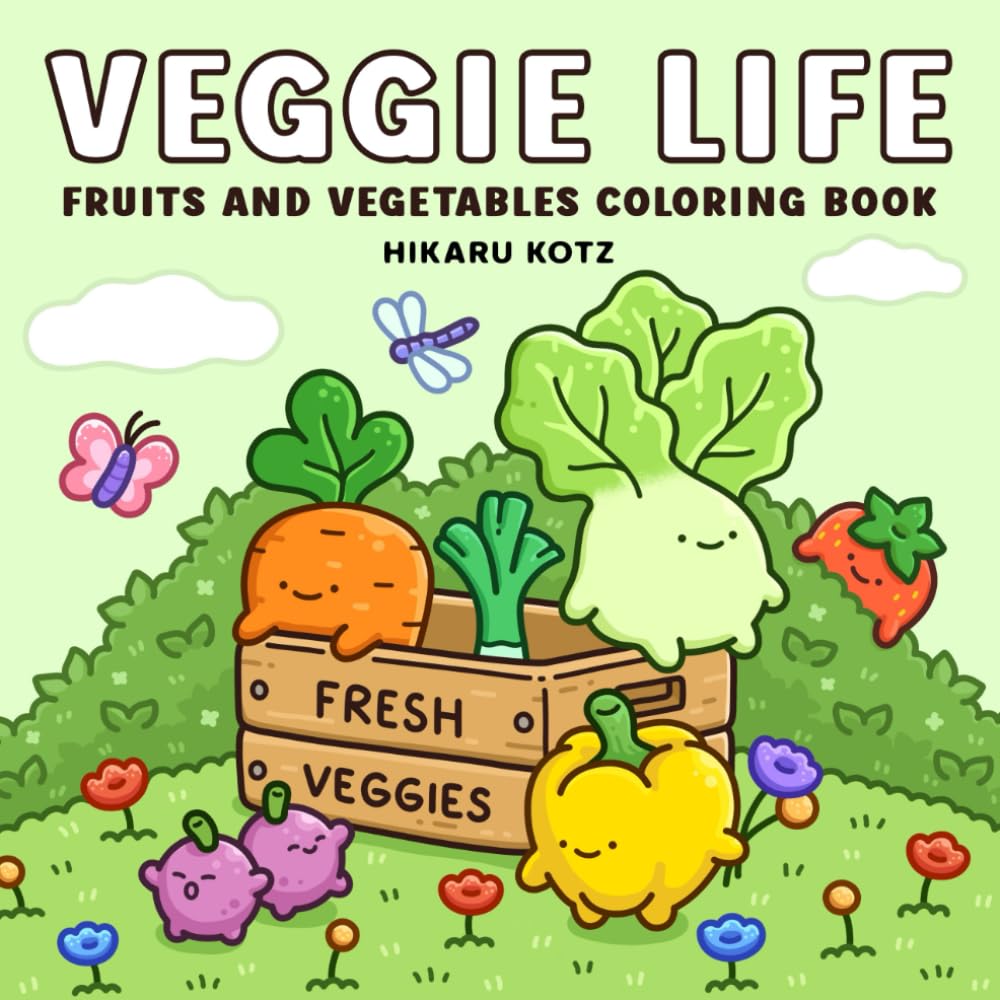 Libro: Veggie Life: Fruits and Vegetables Coloring Book for Adults and Teens