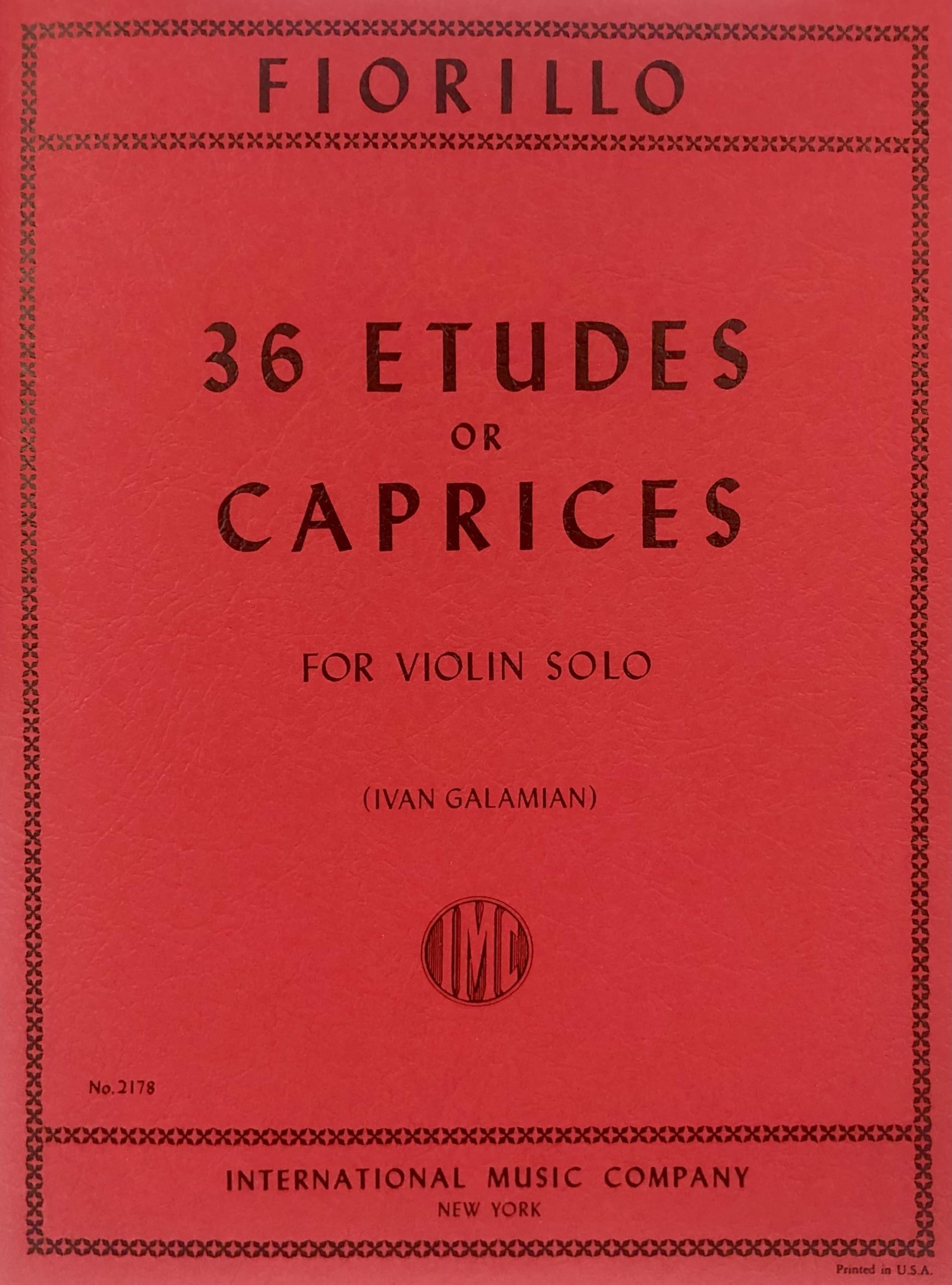 Libro: FIORILLO - Estudios (Caprichos) (36) para Violin (Galamian)