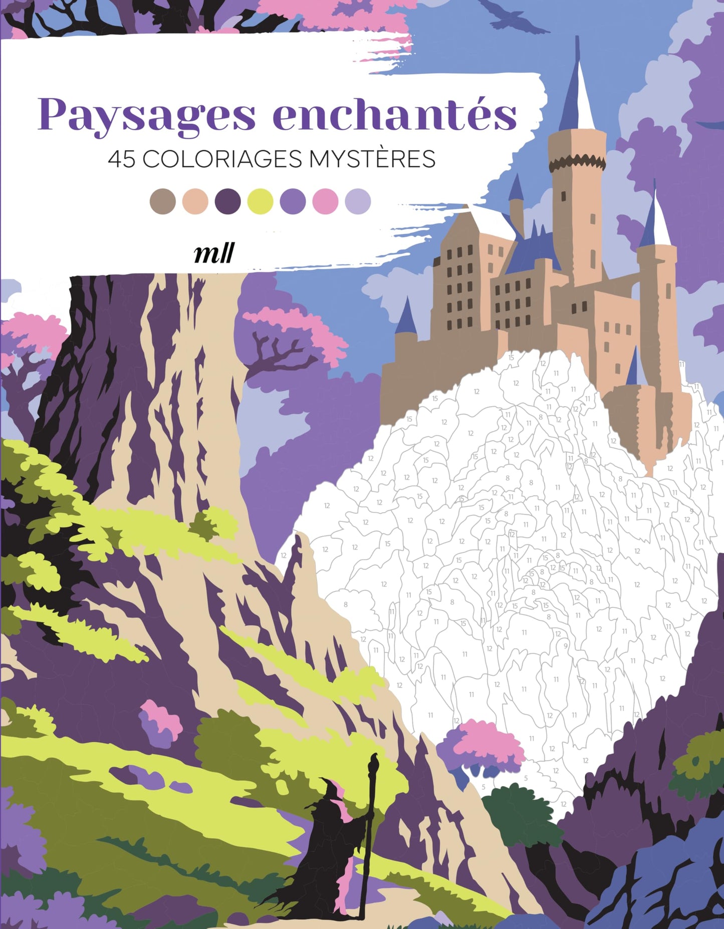 Libro: Paysages enchantés: 50 coloriages mystères