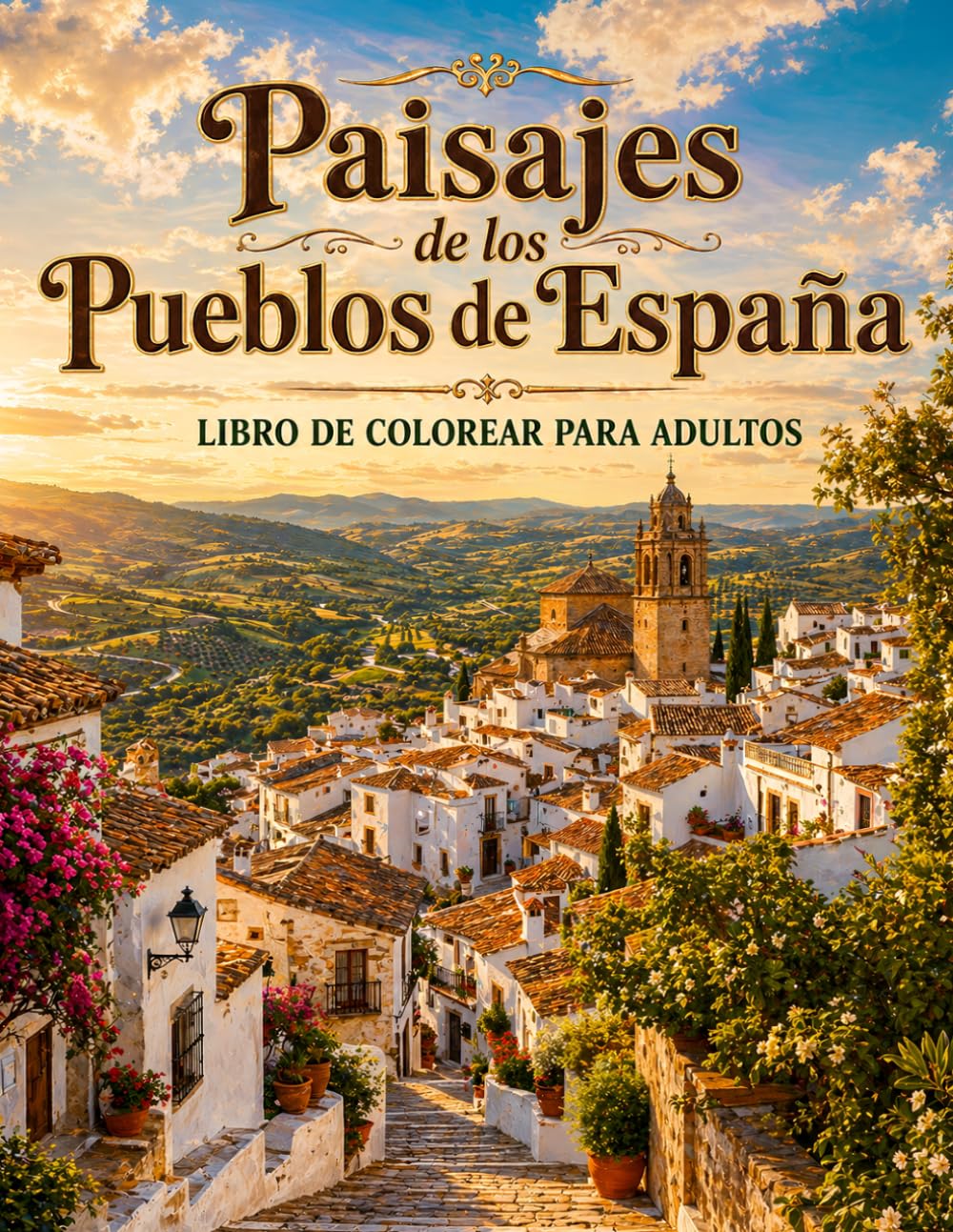 Libro: Paisajes de los Pueblos de España: libro para colorear paisajes relajantes