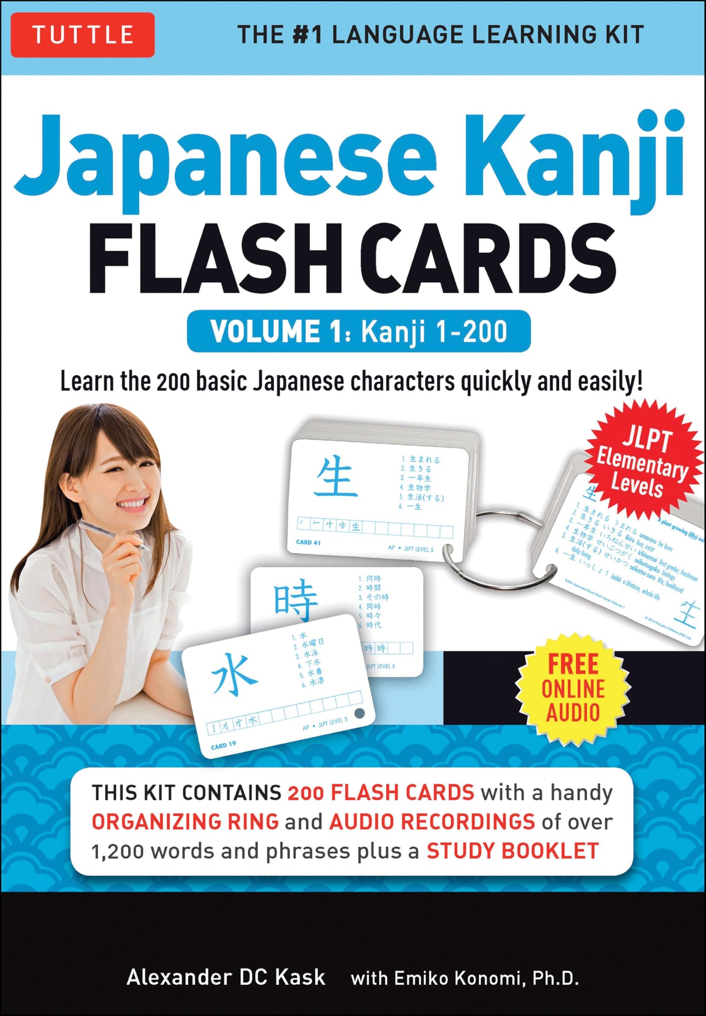Libro: Japanese Kanji Flash Cards Kit Volume 1: Kanji 1-200: JLPT Beginning Level: Learn 200 Japanese Characters Including Native Speaker Audio, Sample Sentences & Compound Words
