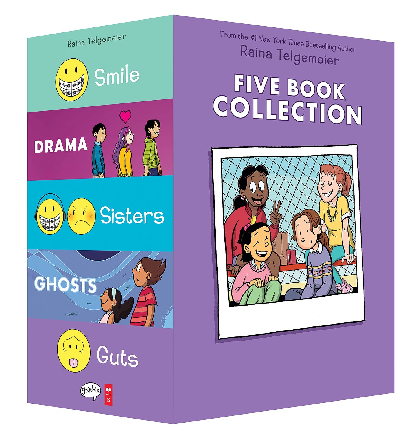 Libro: Raina Telgemeier Collection Box Set (Smile, Drama, Sisters, Ghosts, Guts)