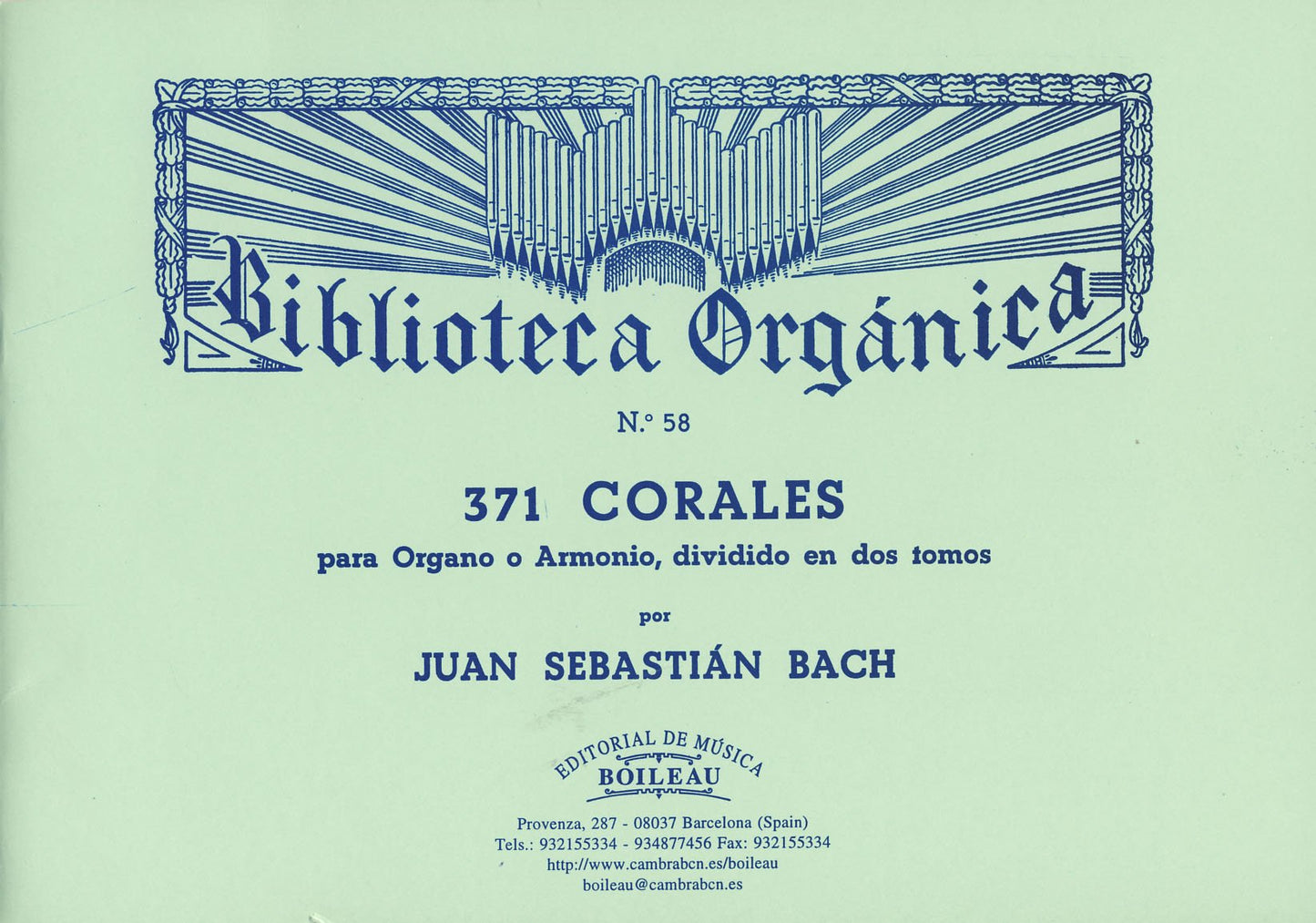 Libro: BACH - Corales 2º (371) para Piano (Organo) (Armonio)