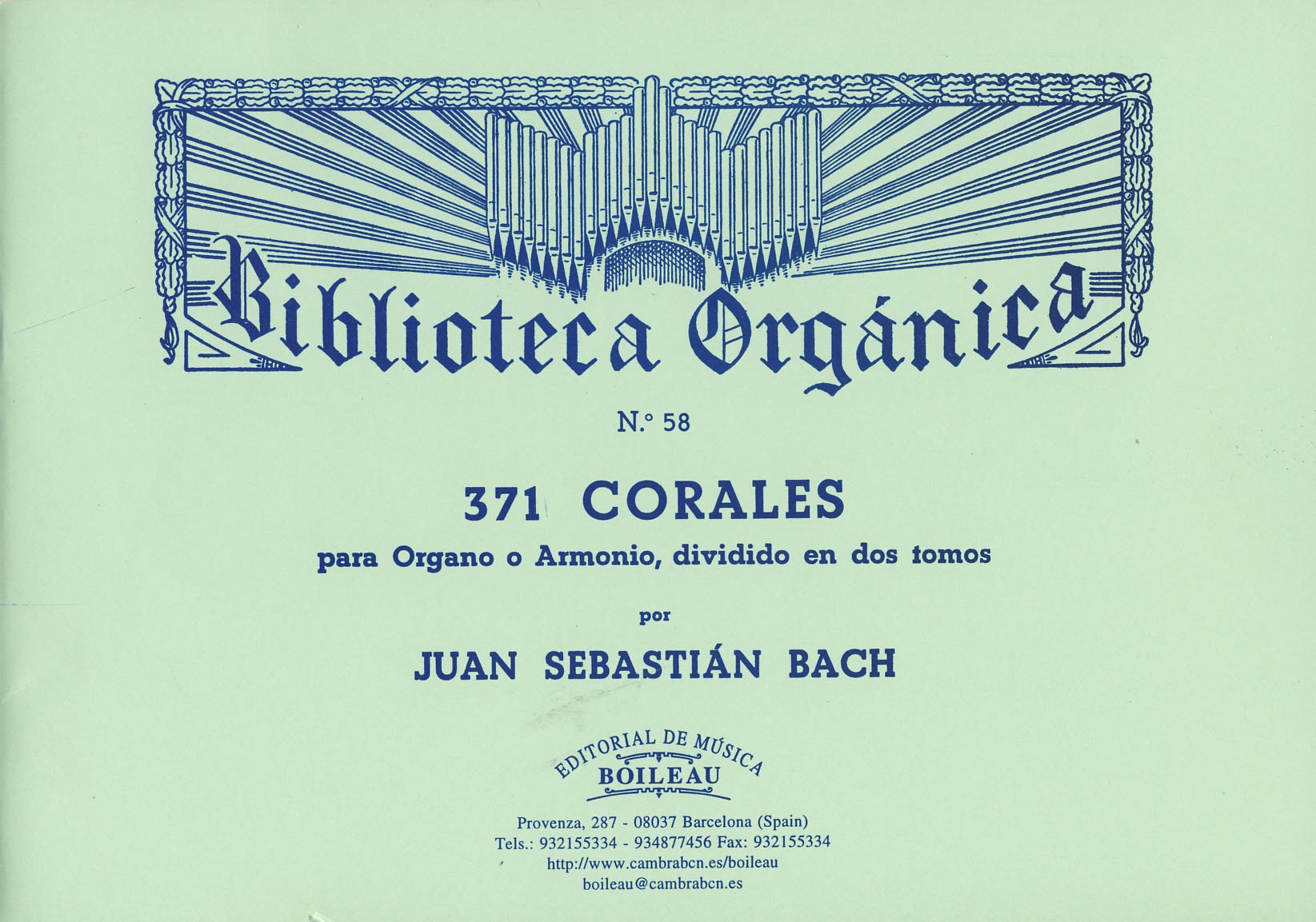 Libro: BACH - Corales 2º (371) para Piano (Organo) (Armonio)