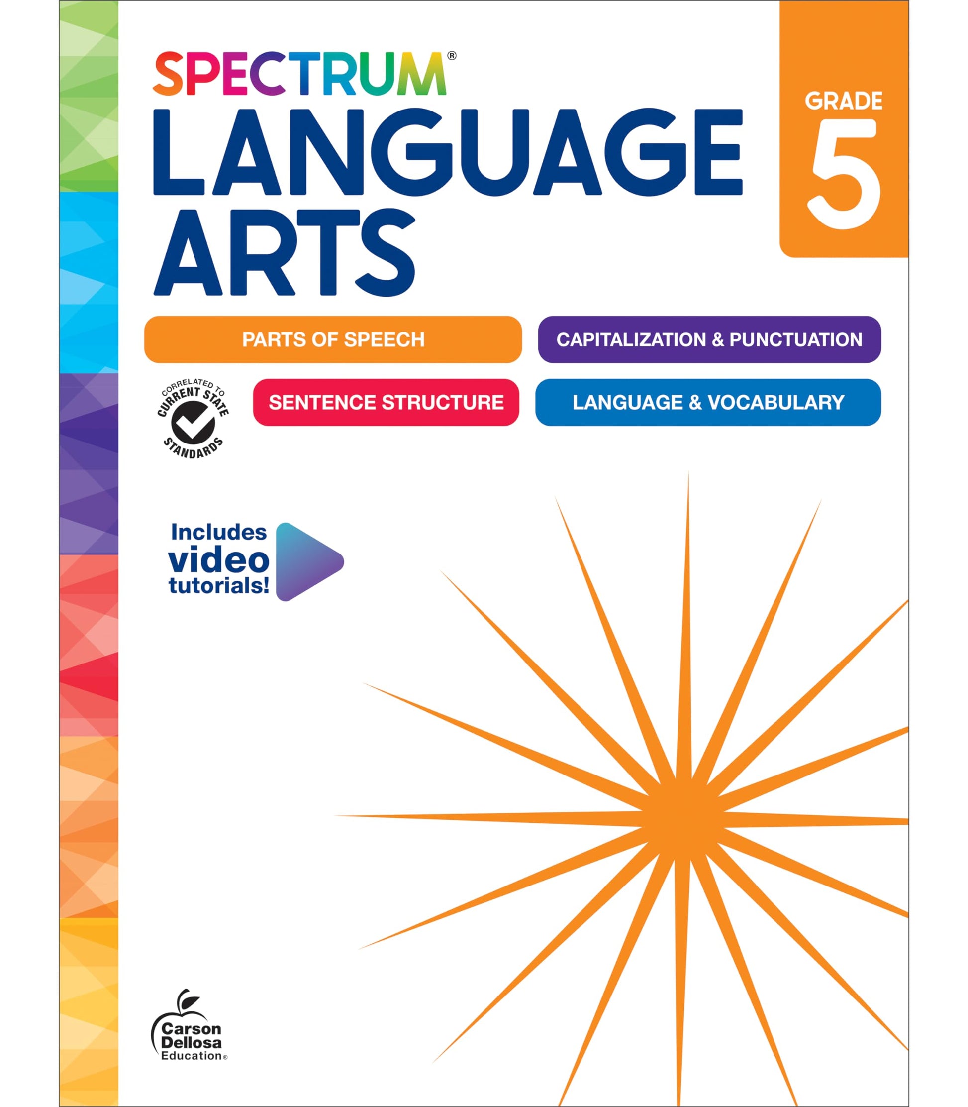 Libro: Spectrum Language Arts 5th Grade Workbook, ELA Books for Kids Ages 10-11 Covering Parts of Speech, Vocabulary, English Grammar, Sentence Structure, and More, Classroom or Homeschool Curriculum