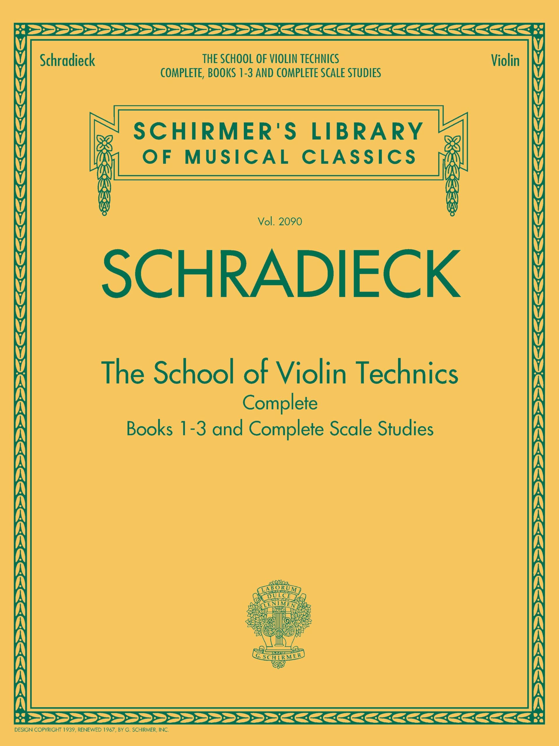 Libro: Schradieck: The School for Violin Technics Complete Edition | Violin Method Book with Books 1-3 and Scale Studies | Technique Exercises for Intermediate and Advanced Violinists