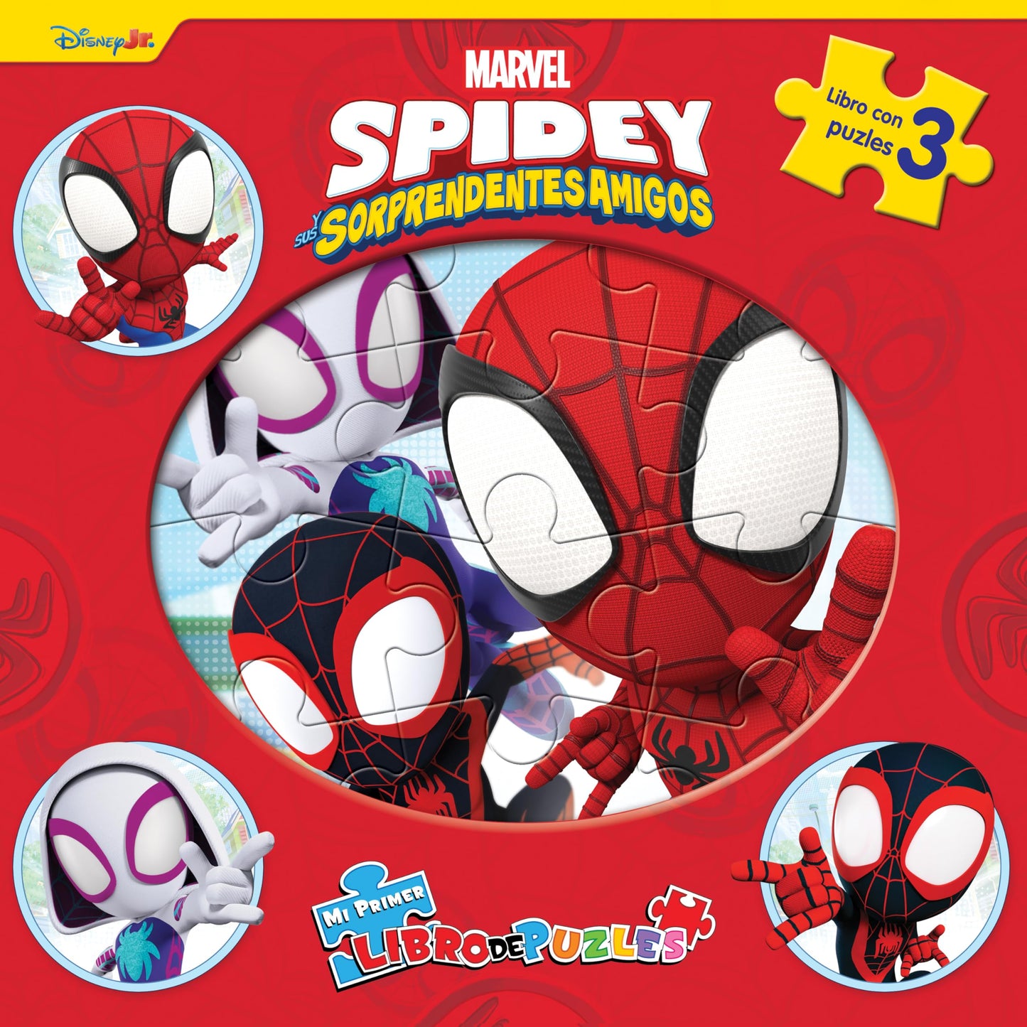 Marvel Spidey y sus Sorprendentes Amigos Mi Primer Libro de Puzles - Rompecabezas para niños, libro de cartón de 10 páginas, 3 puzzles para disfrutar
