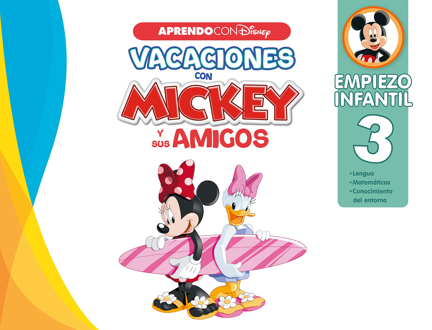 Vacaciones con Mickey y sus amigos. Empiezo infantil (3 años) (Disney. Cuaderno de vacaciones): Lengua, Matemáticas y Conocimiento del entorno (Aprendo con Disney)