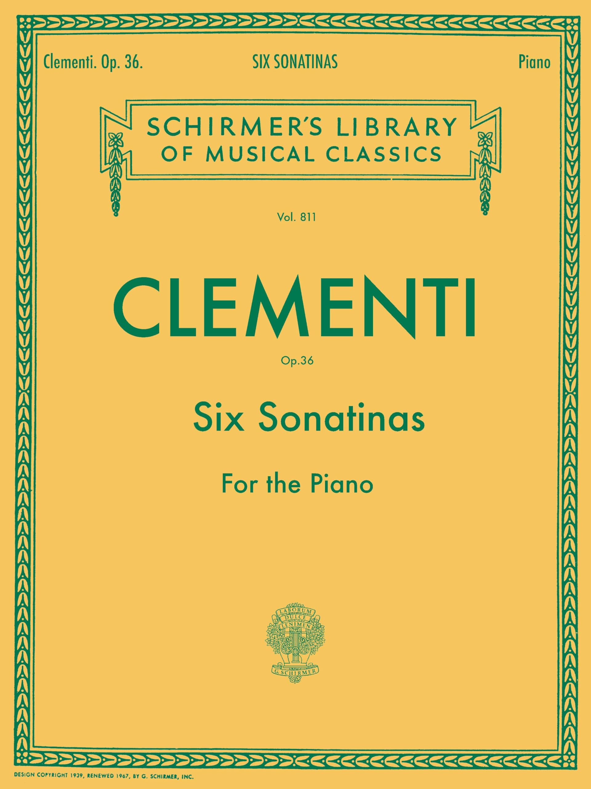 Libro: Muzio clementi: six sonatinas op.36 piano (Schirmer's Library of Musical Classics, 811)