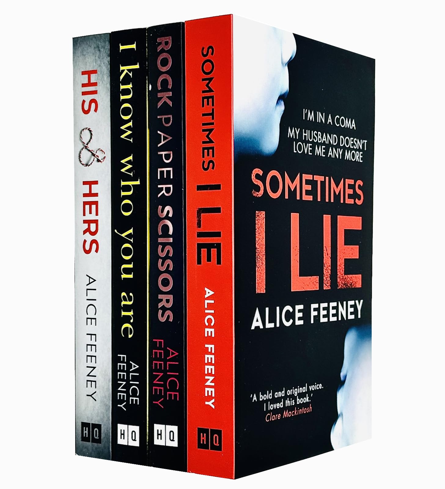 Libro: Alice Feeney Collection 4 Books Set (Rock Paper Scissors, Sometimes I Lie, His And Hers, I Know Who You Are)