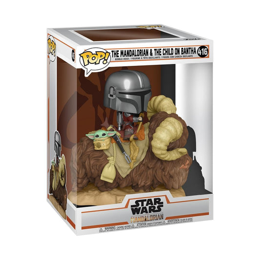 Funko POP Pop! Deluxe: Mandalorian - Mandalorian on Bantha with Child
