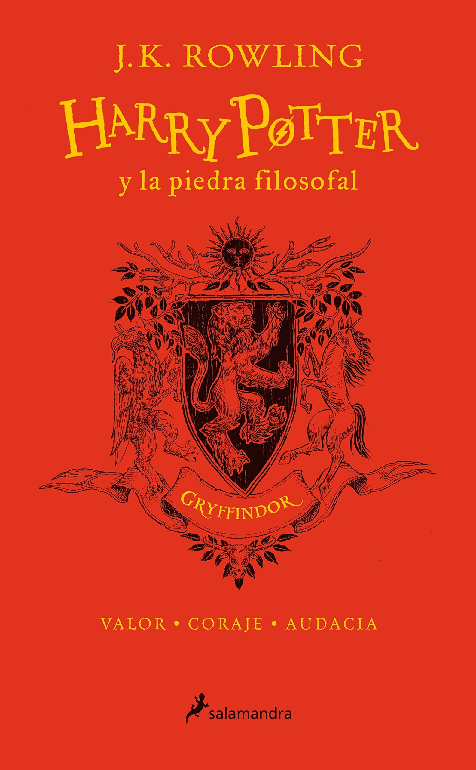 Libro: Harry Potter y la piedra filosofal (edición Gryffindor del 20º aniversario) (Harry Potter 1): Valor · Coraje · Audacia (Español)