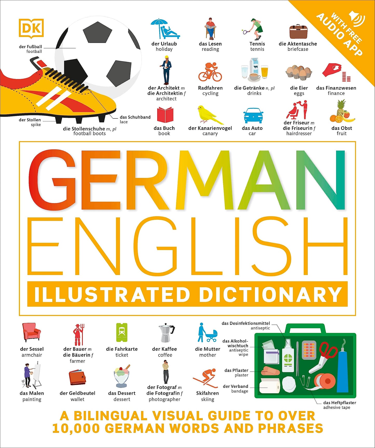 Libro: German English Illustrated Dictionary: A Bilingual Visual Guide to Over 10,000 German Words and Phrases