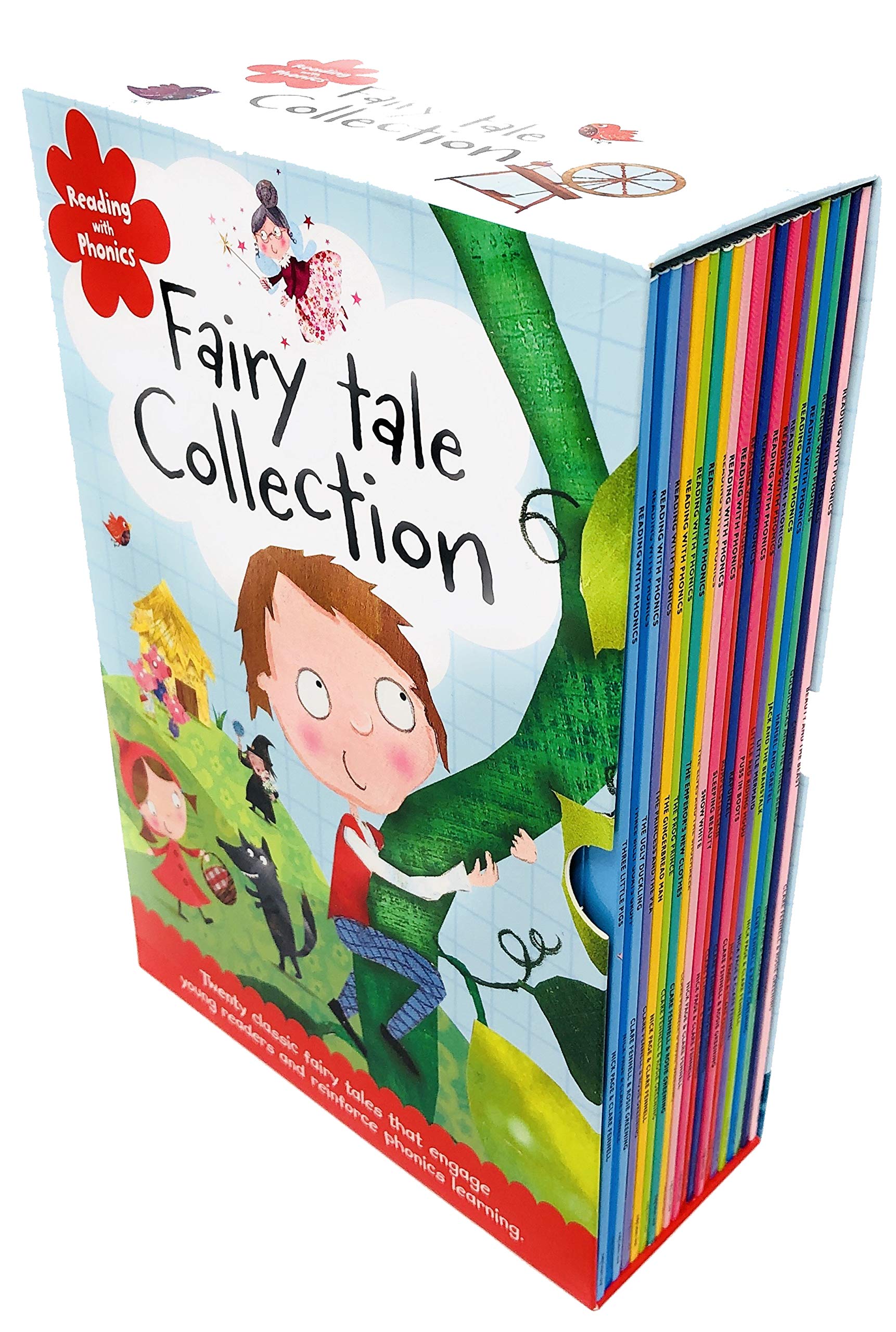 Libro: Reading With Phonics Fairy Tale Collection 20 Books Set (Three Little Pigs, Three Billy Goats Gruff, The Ugly Duckling, The Princess and the Pea, The Gingerbread Man, The Frog Prince and More)