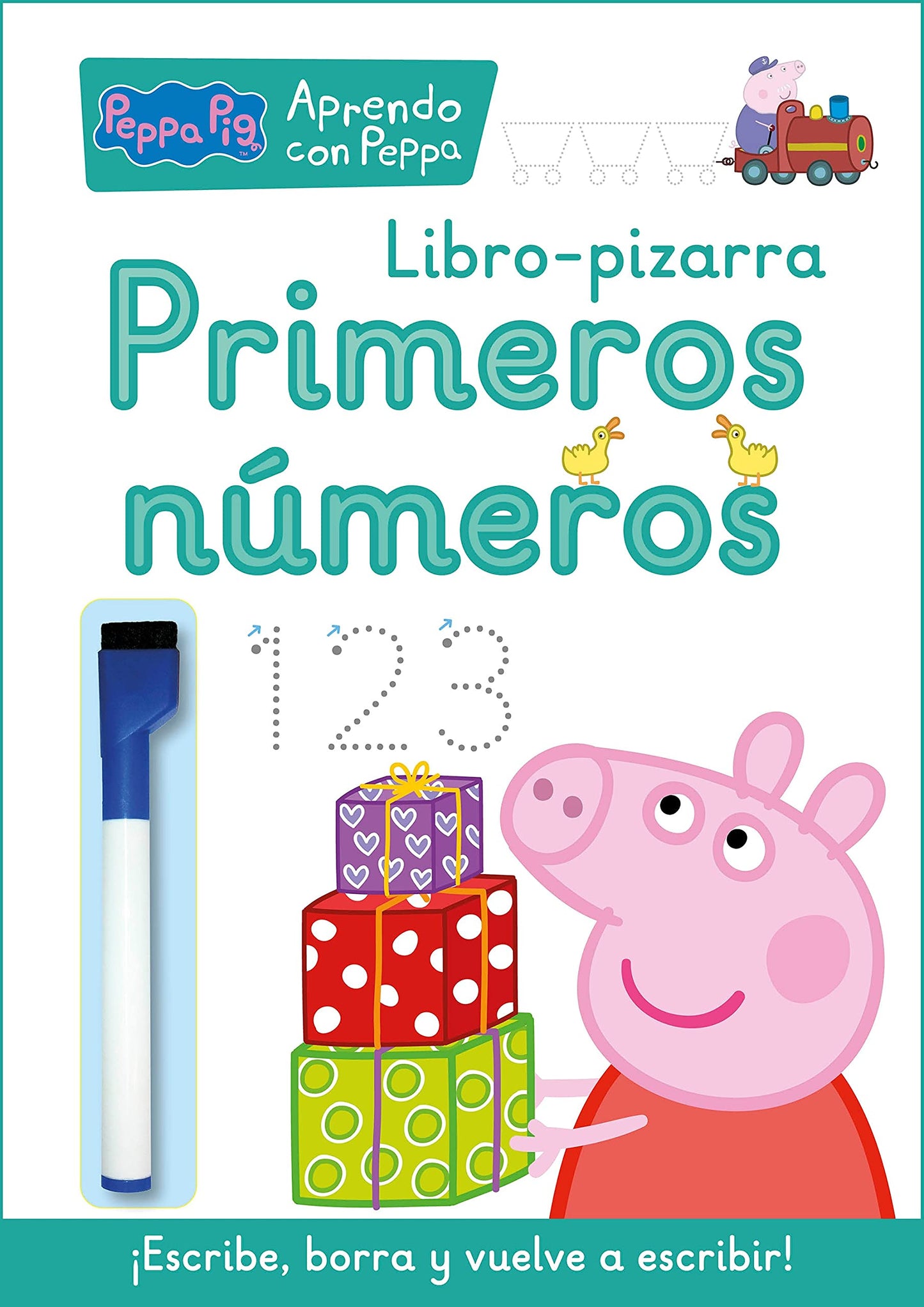 Libro: Peppa Pig. Primeros aprendizajes - Aprendo con Peppa Pig. Primeros números (Libro-pizarra): ¡Escribe, borra y vuelve a escribir! (Altea)