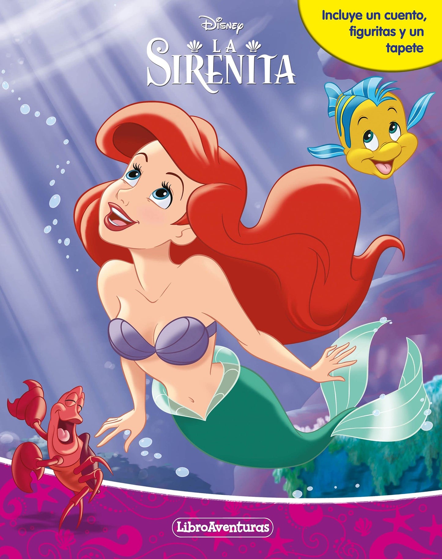 Libro: La Sirenita. Libroaventuras: Incluye un cuento, figuritas y un tapete