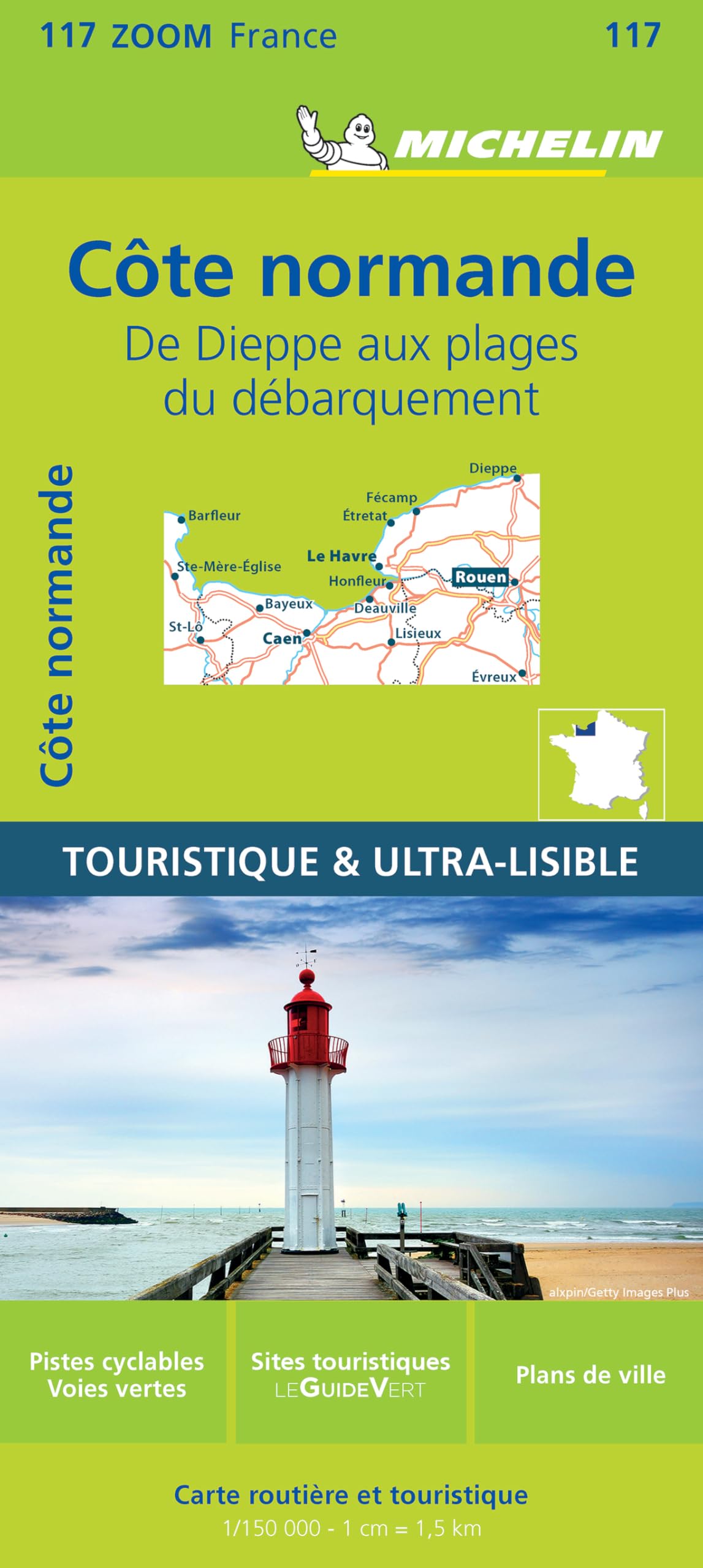 Libro: France ZOOM Map 117 : Normandie cotière de Dieppe au plages du debarquement (French Edition)