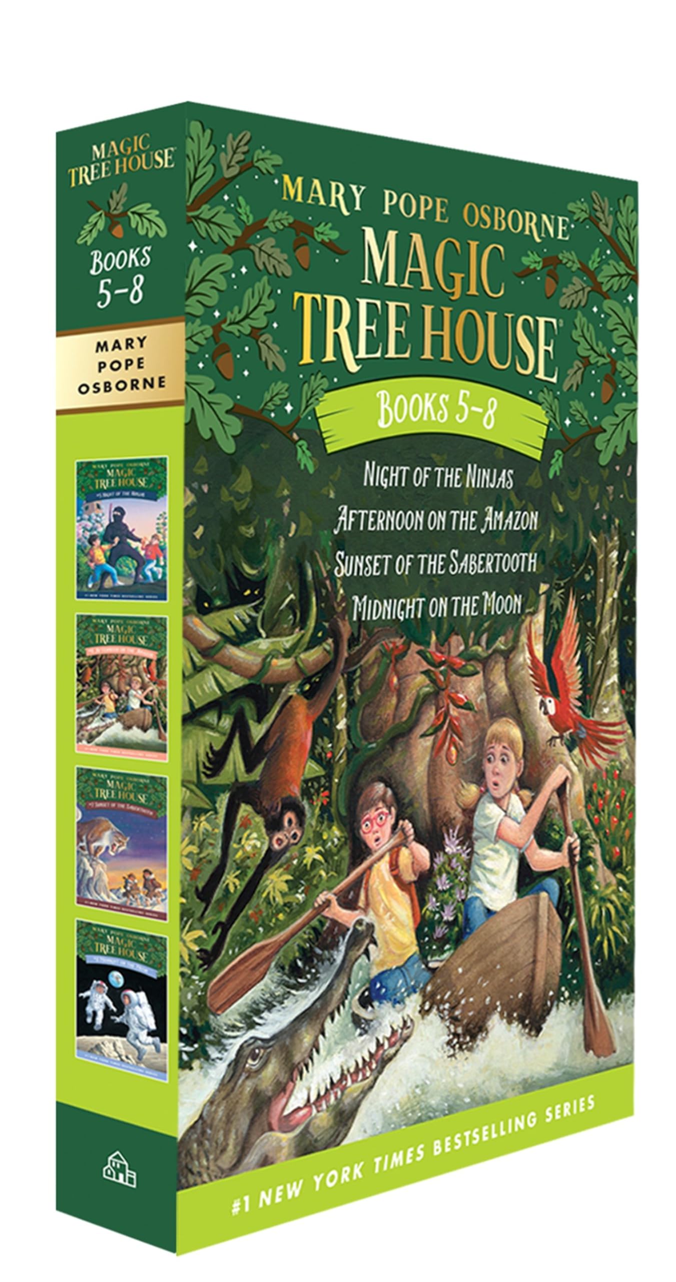 Libro: Magic Tree House Books 5-8 Boxed Set: Night of the Ninjas; Afternoon on the Amazon; Sunset of the Sabertooth; Midnight on the Moon