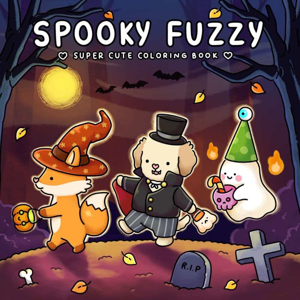 Libro: Spooky Fuzzy: Cute Creepy Coloring Book for Adults and Teens for Relaxation (Fuzzy Friends Coloring)