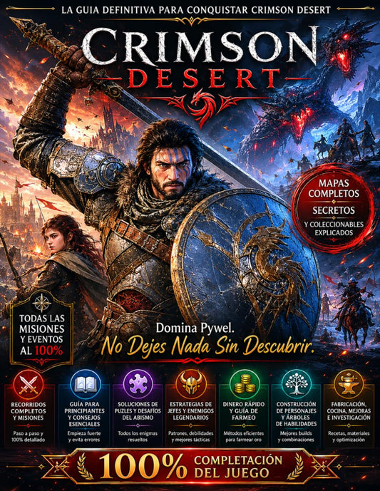 Crimson Desert Guía Estratégica Completa de Supervivencia (Edición 2026 Actualizada): Solución Oficial Completa, Consejos, Estrategias Para Jefes, Agricultura, Cocina, Mejoras e Investigación