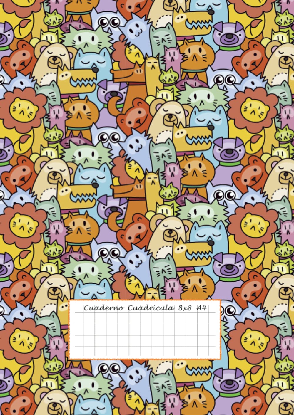 Libro: Cuaderno Cuadrícula 8x8 A4: Libreta Cuadriculada A4 8x8 de 100 Páginas con portada de Animales