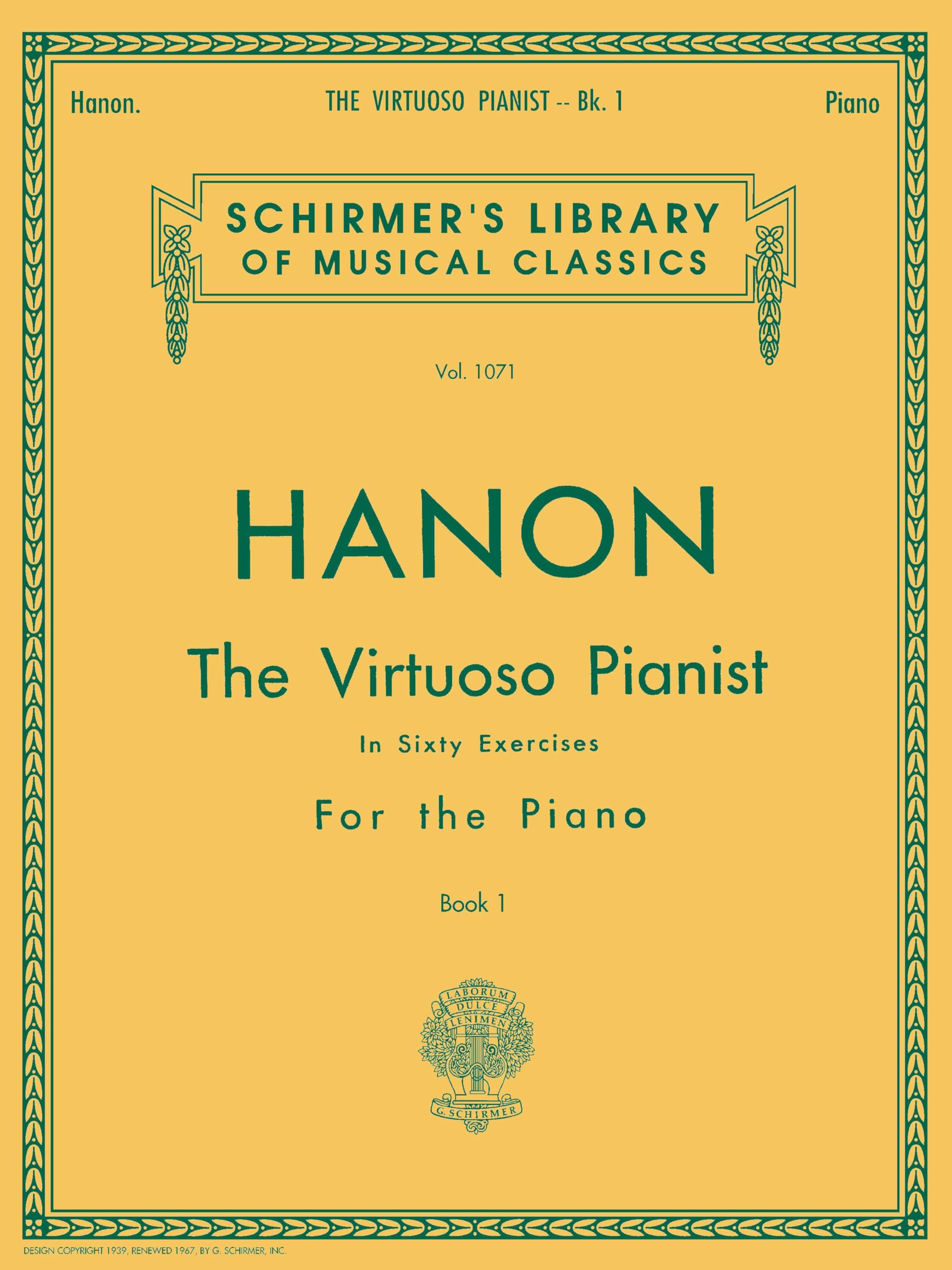 Libro: Charles-louis hanon : virtuoso pianist in 60 exercises - book 1: Piano Technique: 1071 (Schirmer's Library, Volume 1071)
