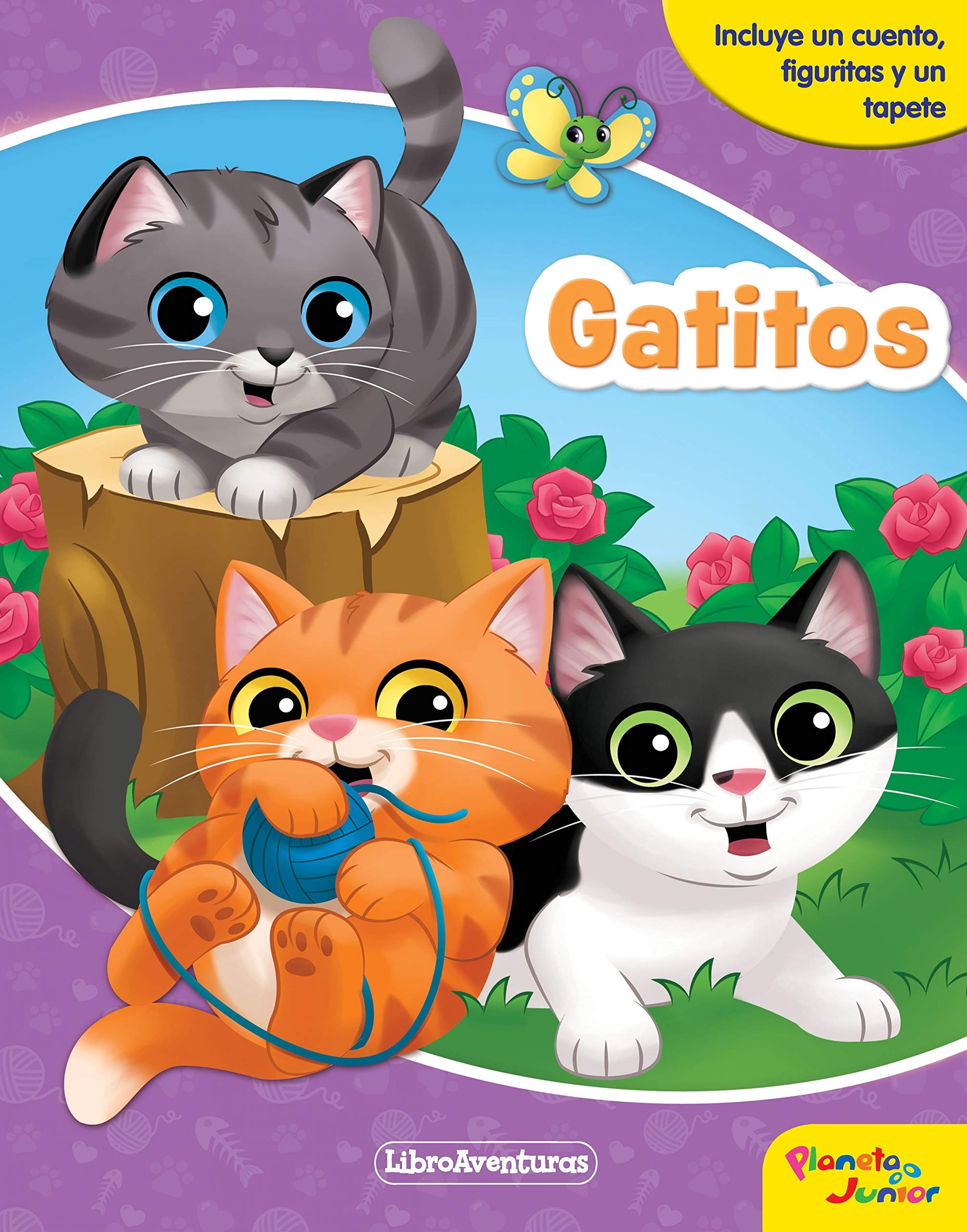 Libro: Gatitos. Libroaventuras: Incluye un cuento, figuritas y un tapete