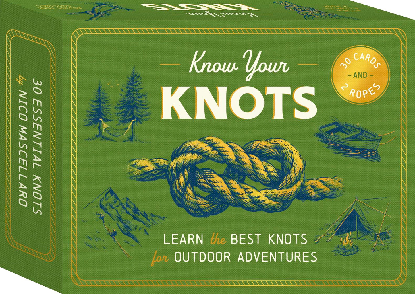 Libro: Know Your Knots: Learn the best knots for outdoor adventures - 30 cards and 2 ropes