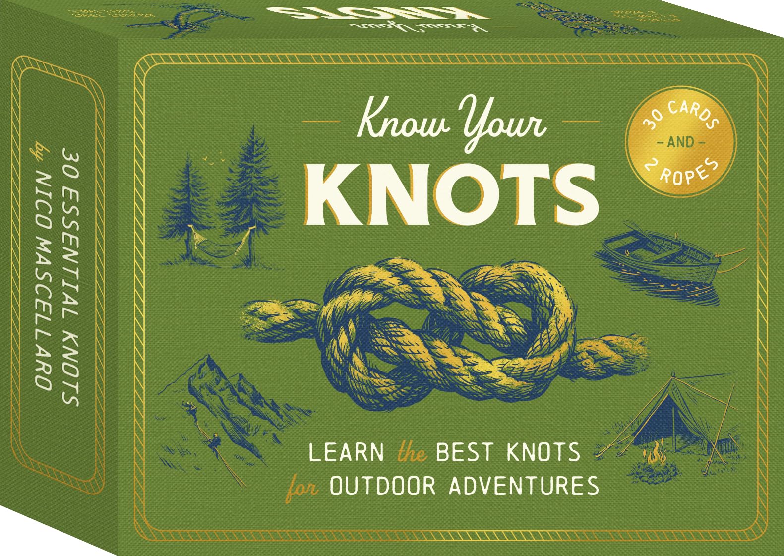 Libro: Know Your Knots: Learn the best knots for outdoor adventures - 30 cards and 2 ropes