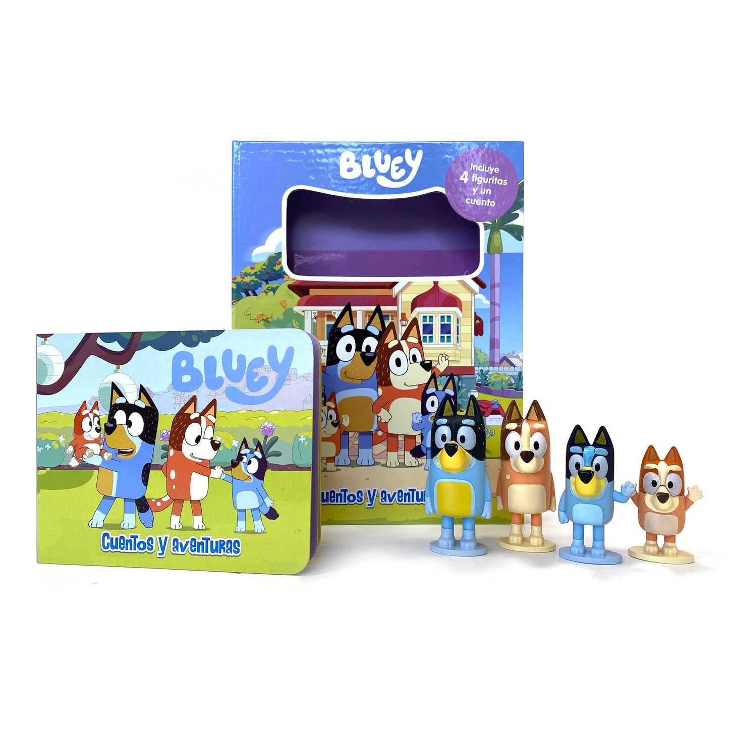 Bluey Cuentos y aventuras - Libros de actividades para niños, cuento de 10 páginas y 4 figuras