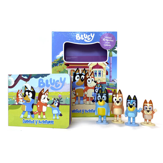Bluey Cuentos y aventuras - Libros de actividades para niños, cuento de 10 páginas y 4 figuras