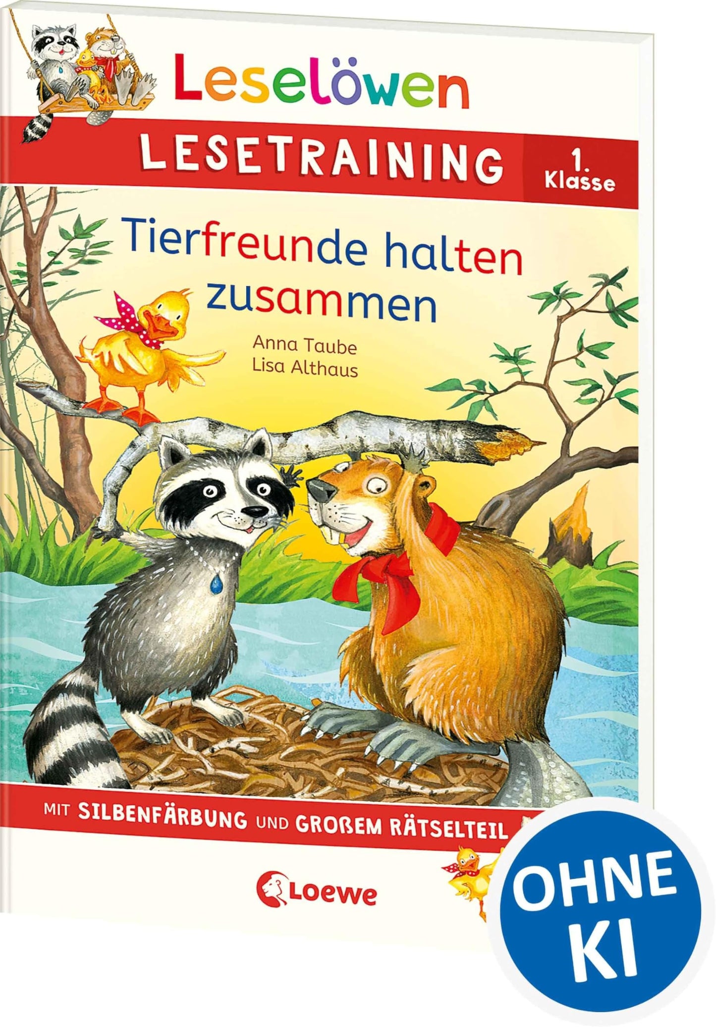 Libro: Leselöwen Lesetraining 1. Klasse - Tierfreunde halten zusammen: Mit Silbenfärbung und großem Rätselteil - Erstlesebuch zum Lesenüben mit Rätseln für Kinder ab 6 Jahren