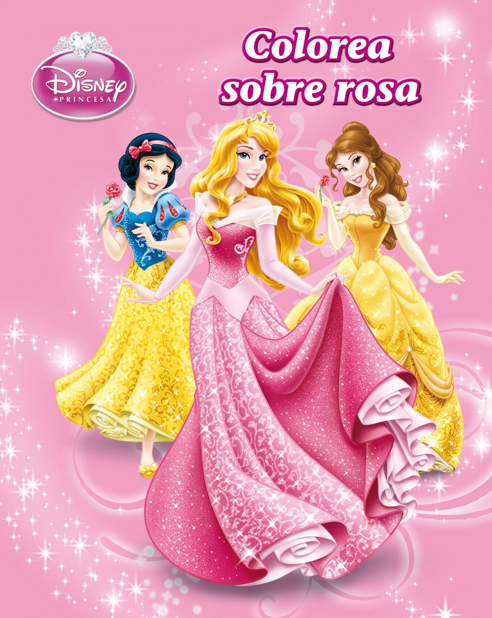 Libro: Princesas. Colorea sobre rosa