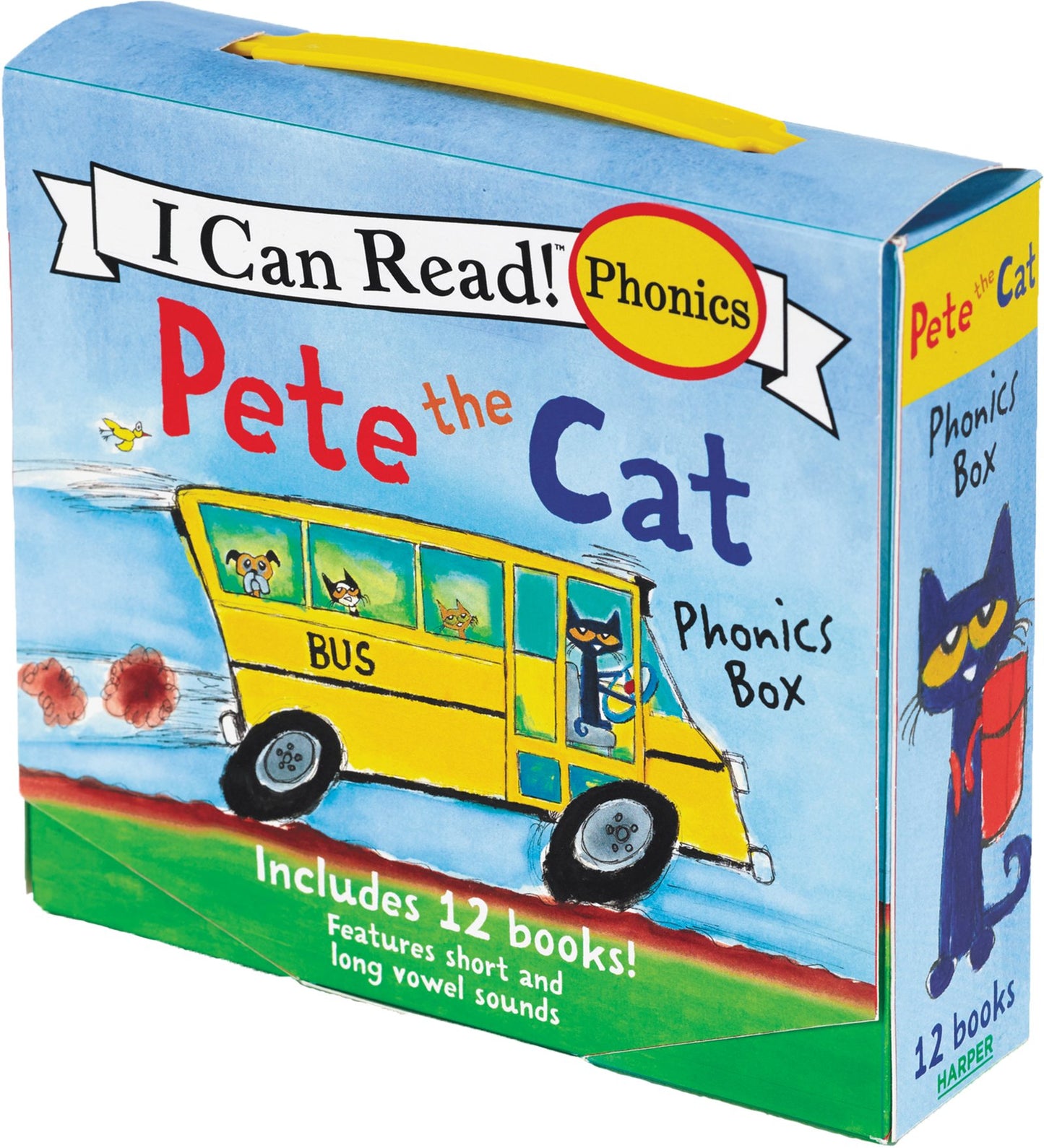 Libro: Pete the Cat 12-Book Phonics Fun!: A Box of 12 Mini-Books Featuring Short and Long Vowel Sounds – Expert-Reviewed Beginning Readers for Kids (Ages 3-6) (I Can Read Phonics Fun)