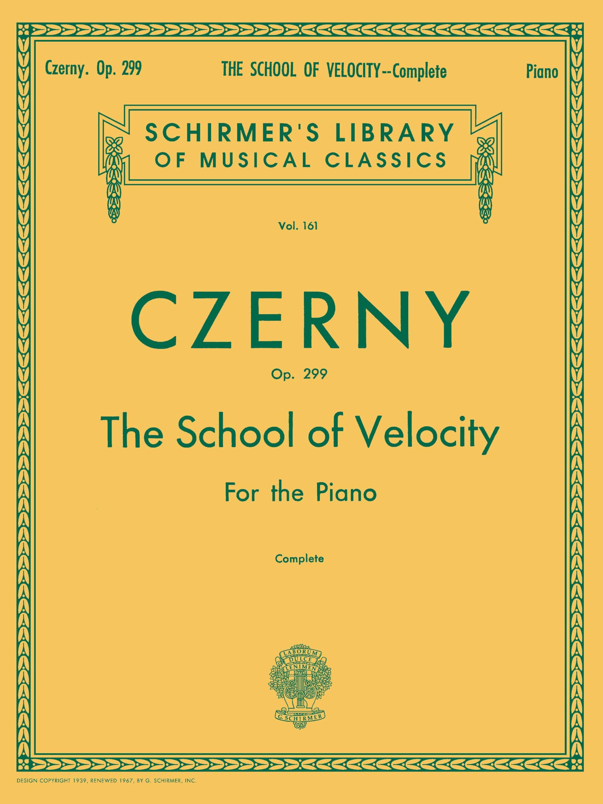 Libro: Carl czerny: the school of velocity op.299 (complete) piano: 161 (Schirmer's Library of Musical Classics)