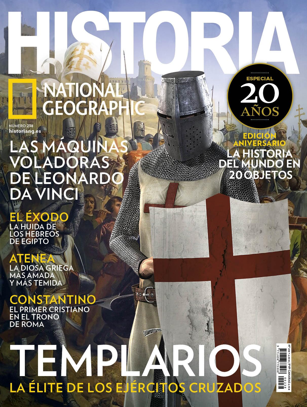 Libro: Revista Historia National Geographic # 238 | Los Templarios. Edición 20 años, la historia del mundo en 20 objetos
