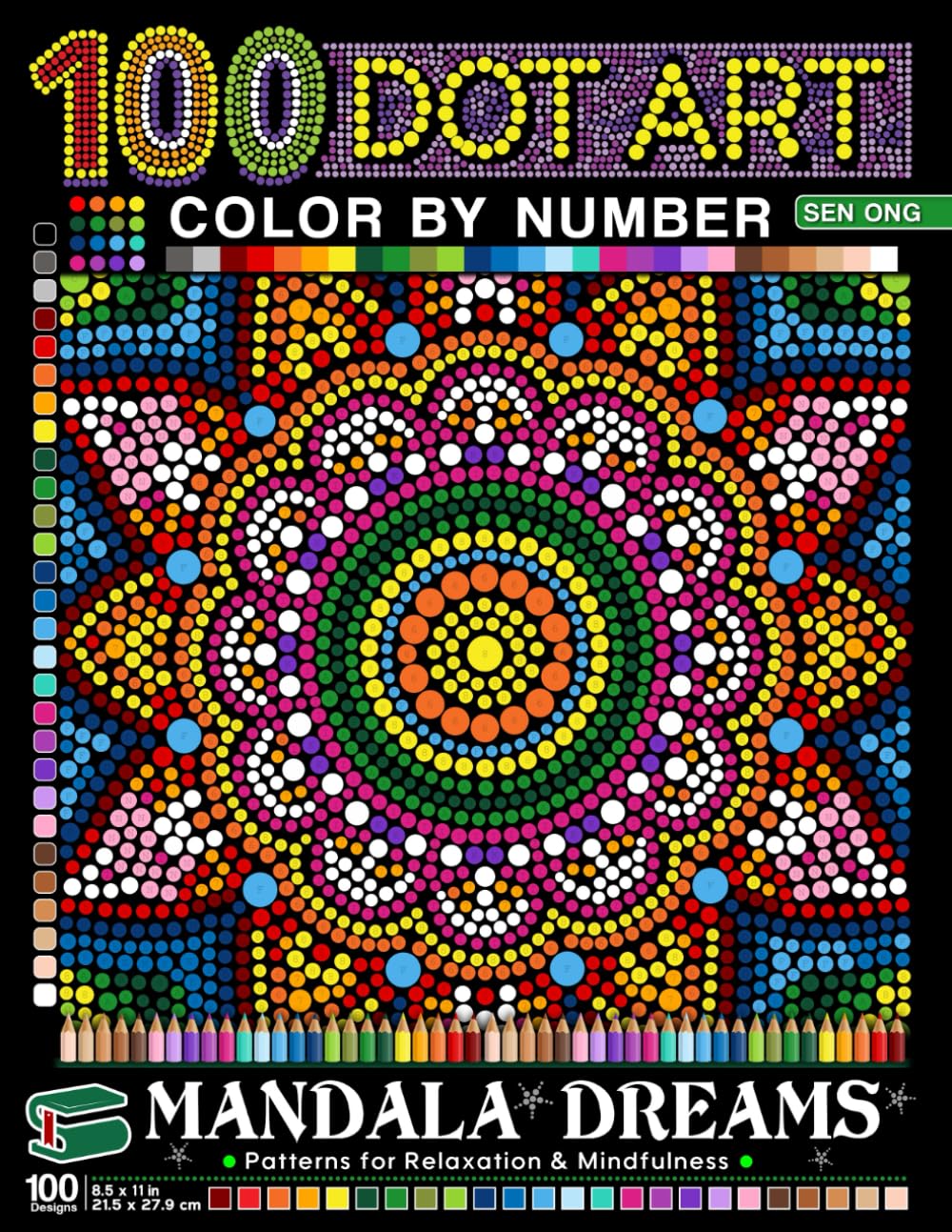 Libro: Mandala Dreams Dot Art Color by Number: 100 Patterns for Relaxation & Mindfulness