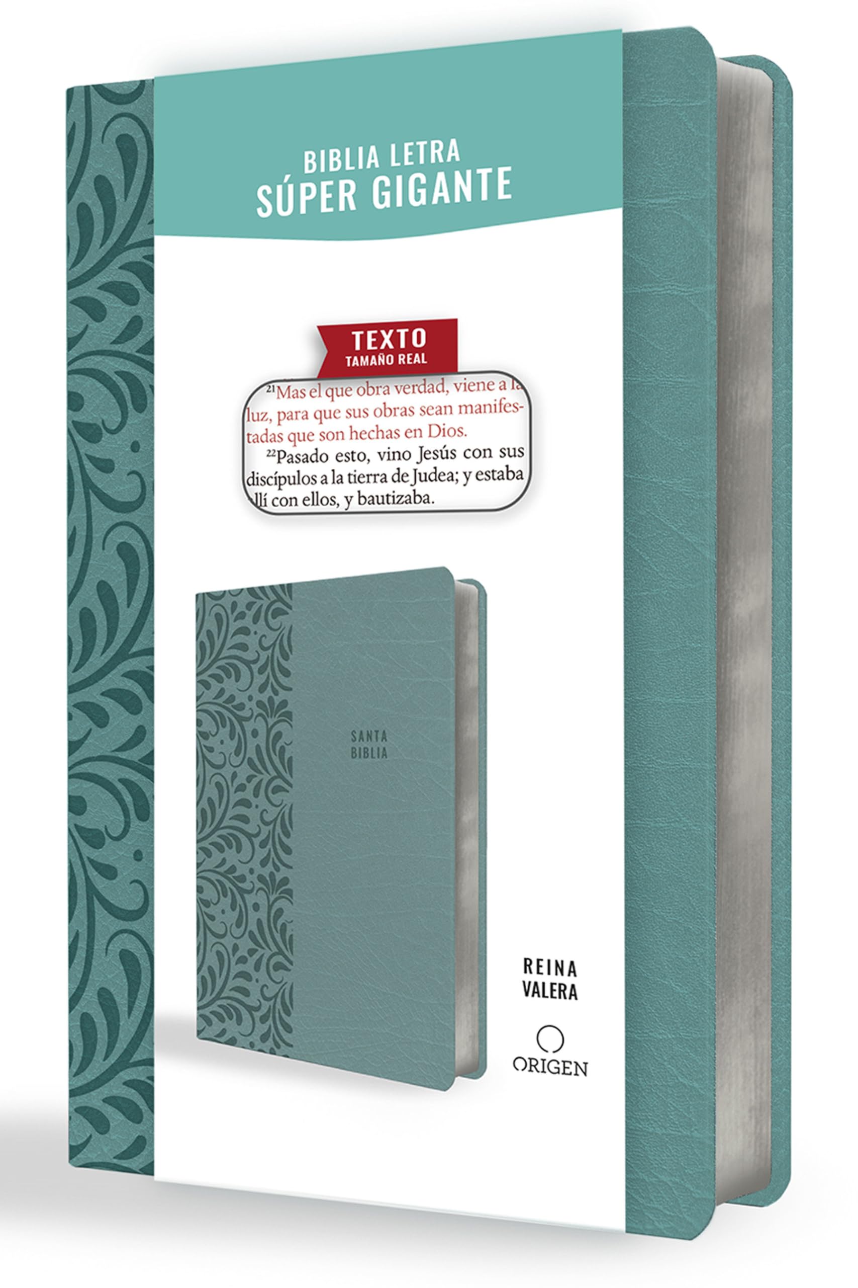 Libro: Biblia Reina Valera letra súper gigante, símil piel aguamarina / Spanish Bible Reina Valera Super Giant Print, Aquamarine Leathersoft (Spanish Edition)