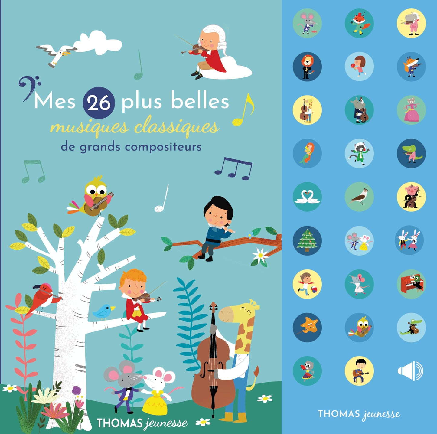 Libro: Mes 26 plus belles musiques classiques des grands compositeurs: Livre sonore bébé à toucher dès 6 mois avec grandes piles AAA alcalines incluses