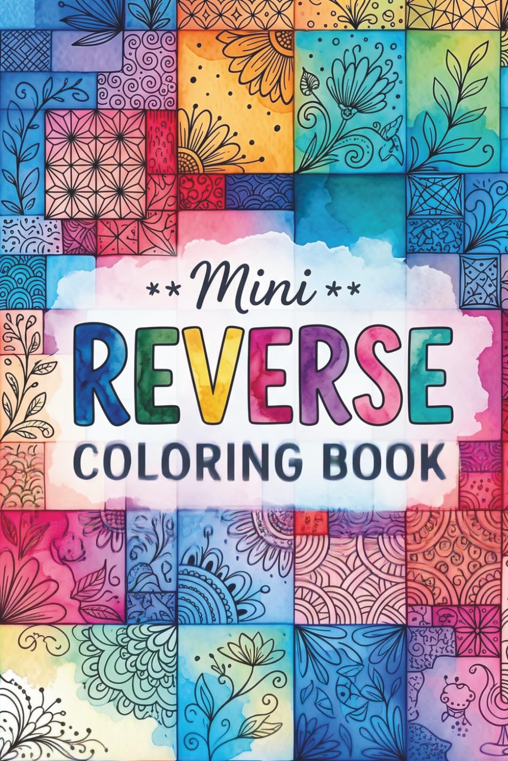 Libro: Mini Reverse Coloring Book: 35 Watercolor Patterns for Creative Doodling & Relaxation