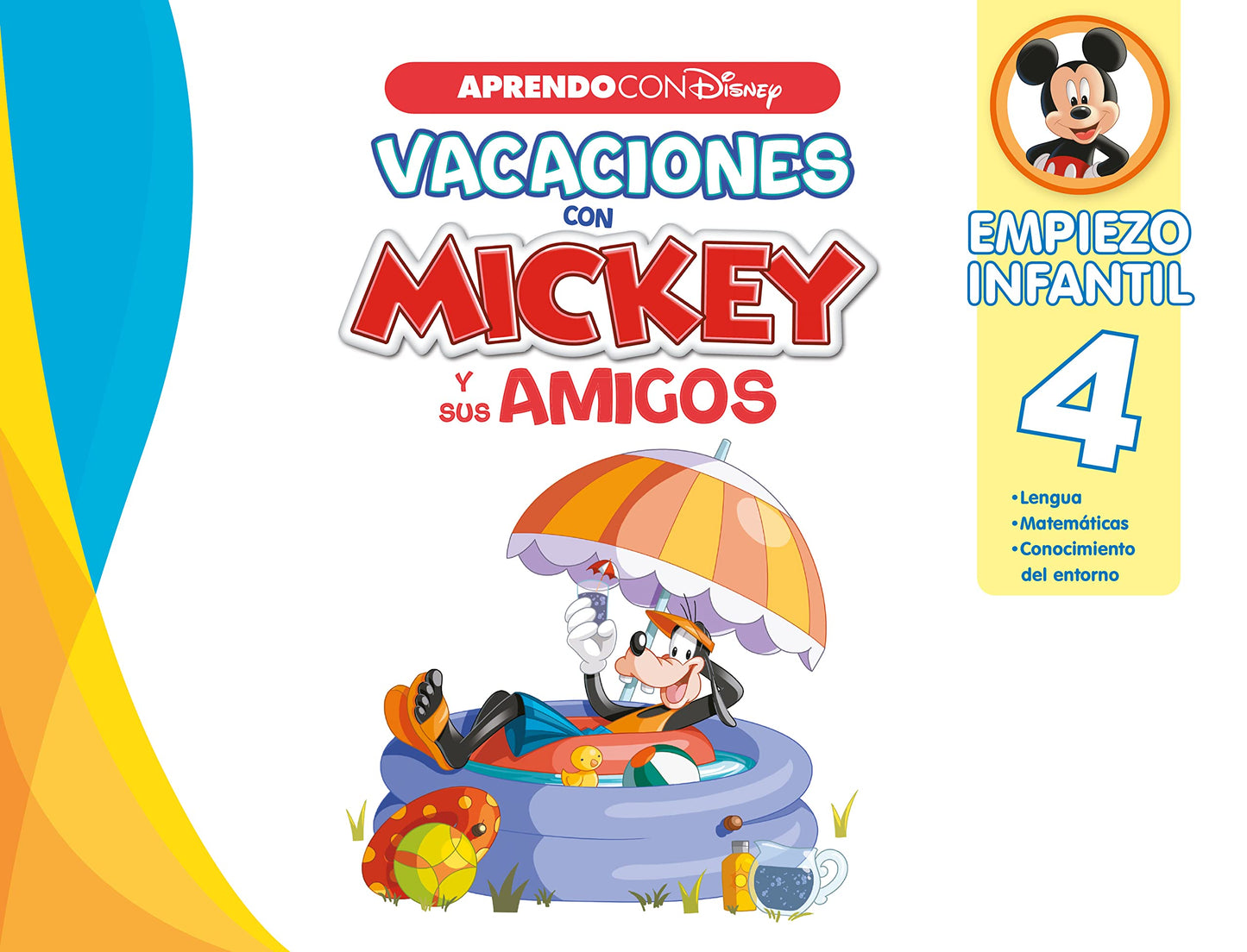 Libro: Vacaciones con Mickey y sus amigos. Empiezo infantil (Disney. Cuaderno de vacaciones 4 años): Lengua, Matemáticas y Conocimiento del entorno